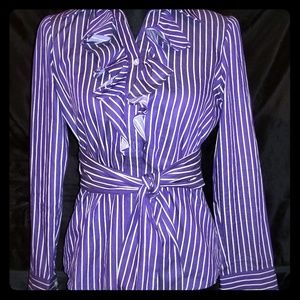 Jones New York Petite blouse purple-white